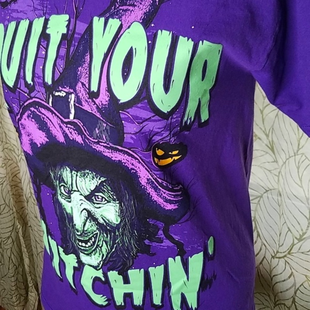 Halloween shirt women medium quit witchin Bin16 - Picture 4 of 7